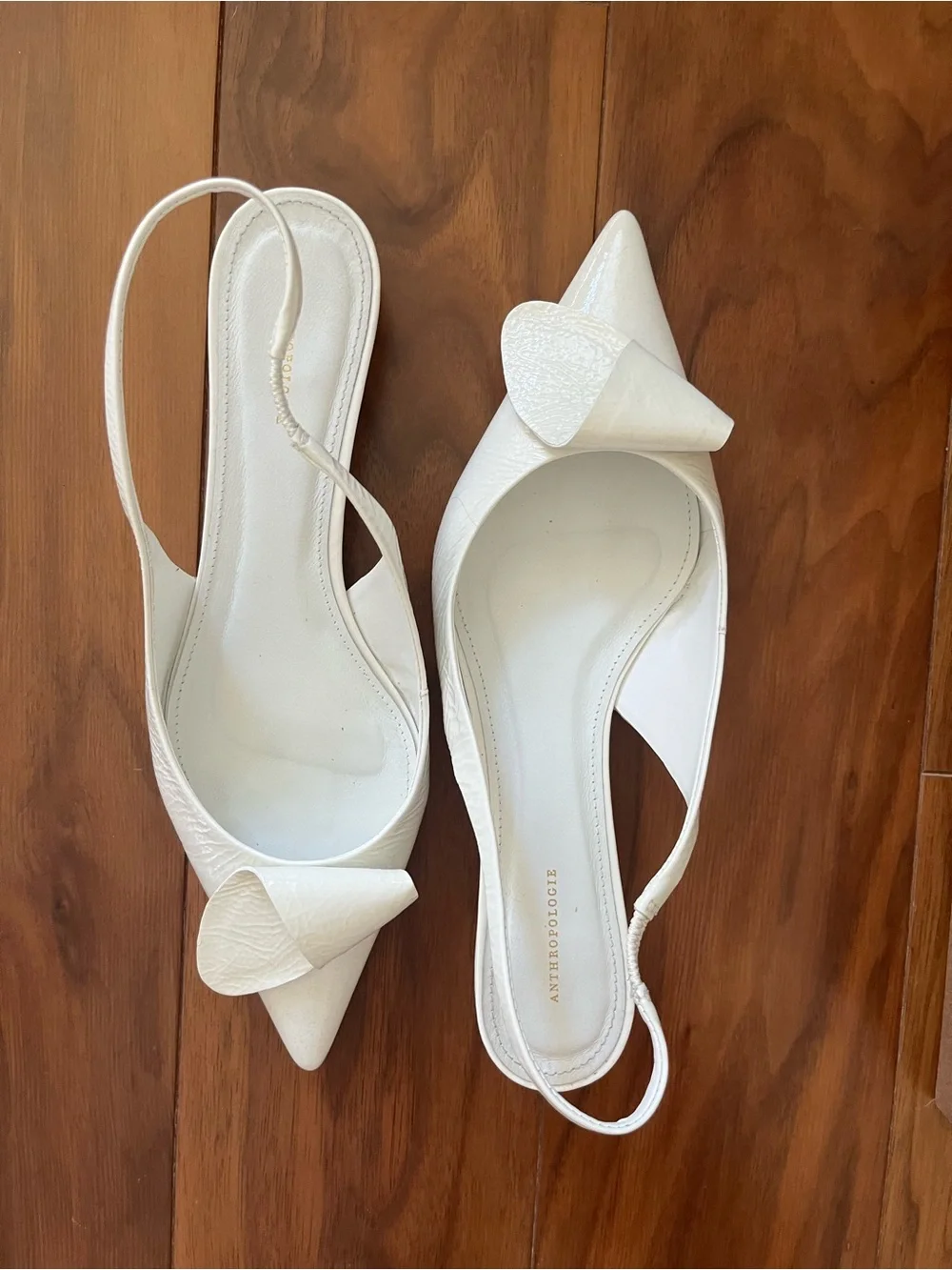 White slingbacks detailed slingbacks